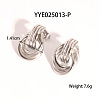 304 Stainless Steel Texture Multi-circle Knot Stud Earrings WP5091-2-2