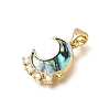 Brass Micro Pave Clear Cubic Zirconia Pendants CU-CBAF50C-03A-G-2