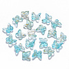 Two Tone Transparent Spray Painted Glass Charms X-GLAA-T016-22B-1