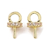 Brass with Cubic Zirconia Peg Bails KK-B087-13A-G-1