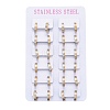Two Tone 304 Stainless Steel Huggie Hoop Earrings EJEW-L252-038-3