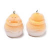 Flocking Opaque Resin Pendants RESI-F064-A17-2