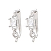 Brass Micro Pave Cubic Zirconia Hoop Earring Findings CU-CBAB5B4-07P-1