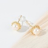 Brass Imitation Pearl Stud Earrings KK-D301-05G-4