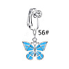 Zinc Alloy Pave Clear Cubic Zirconia and Enamel Butterfly Dangle Clip on Belly Rings FS-WGD716D-06-1
