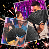 1Pc Bamboo with Oxford Fabric Glitter Powder Folding Fans AJEW-SP0003-77B-6