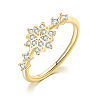 Brass Micro Pave Clear Cubic Zirconia Finger Rings FS-WGF1294-02-1