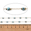 Handmade 304 Stainless Steel & Synthetic Turquoise Beaded Link Chains GL-CBA98C2-05G-3