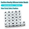 20Pcs Luminous Cube Letter Silicone Beads 12x12x12mm Square Dice Alphabet Beads with 2mm Hole Spacer Loose Letter Beads for Bracelet Necklace Jewelry Making JX437M-4