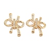 Brass Micro Pave Clear Cubic Zirconia Fold Over Clasps KK-B125-02G-1