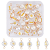 SUPERFINDINGS 30Pcs 3 Styles Natural Cultured Freshwater Pearl Connector Charms with Golden Tone Alloy Slices FIND-FH0007-73-1