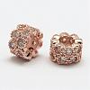 Brass Micro Pave Cubic Zirconia Beads ZIRC-G076-03RG-NR-1