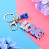 Alloy & Resin Tassel Keychainss AJEW-TADJ0001-20G-02-4