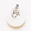 Natural Yellow Shell Pendants KK-F751-E02-3