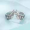 Simple Style Cute 925 Sterling Silver Wing Cuff Rings FS-WG9C3E6-01-3