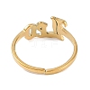 Ion Plating(IP) 304 Stainless Steel Constellation Open Cuff Ring for Women RJEW-C097-01G-02-3
