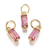 Brass Micro Pave Cubic Zirconia Charms ZIRC-F111-03G-02-1
