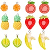 36Pcs 6 Styles Fruits Opaque Resin Pendants RESI-SC0003-36-1