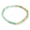 Dyed Rondelle Natural Malaysia Jade Beads Stretch Bracelets BJEW-JB05806-2