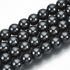 Non-magnetic Synthetic Hematite Beads Strands G-Q892-6mm-1