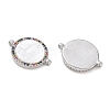 Rack Plating Brass Micro Pave Colorful Cubic Zirconia Connector Charms CU-CBA01AA-22P-2