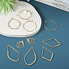  10Pcs 5 Style Brass Open Back Bezel Pendants KK-TA0001-35-5