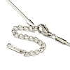 304 Stainless Steel Flat Snake Chain Bowknot Pendant Necklaces NJEW-Z041-06P-3