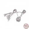 Anti-Tarnish Rhodium Plated 925 Sterling Silver Pendant Bails STER-L058-007P-4