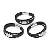 Natural Quartz Crystal & Braided Microfiber Leather Multi-strand Bracelets for Women Men GG-CBAEA55-01E-4