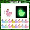 80Pcs 8 Colors Luminous Resin Crown Duck Ornaments RESI-SZ0003-38-2