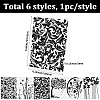 6Pcs 6 Styles Plastic Embossing Folders DIY-SP0005-35-2