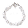 Nuggets Plastic Imitation Pearl & Glass & Synthetic Non-magnetic Hematite Beaded Bracelets for Women BJEW-JB10569-1