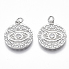 Brass Micro Pave Clear Cubic Zirconia Pendants KK-S356-010P-NF-1