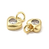 Brass Micro Pave Clear Cubic Zirconia Charms KK-E068-VB236-2