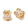 Brass Micro Pave Cubic Zirconia European Beads KK-A254-26G-01-1