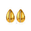 Stainless Steel Micro Pave Cubic Zirconia Studs Earrings PW-WGFC080-03-1