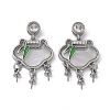 Brass & Shell & Clear Cubic Zirconia Pendants KK-G497-19P-1