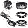 3Pcs Punk Style Imitation Leather Cord Bracelets BJEW-WH0014-076A-4