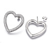 Brass Micro Pave Clear Cubic Zirconia Stud Earrings EJEW-T046-012P-NF-2