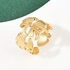 304 Stainless Steel Adjustable Open Cuff Rings for Women LS-RJEW-K299-01G-2