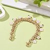 Alloy Enamel Peony Flower Charm Iron Purse Decorative Chains AL-CJ8E21-G-5