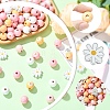 Flower & Round Natural Wooden Beads WOOD-YW001-76-2