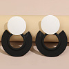 Baking Paint Alloy Round Stud Earrings for Women WG0412D-01-2