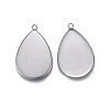 Tarnish Resistant 304 Stainless Steel Pendant Cabochon Settings STAS-P236-42P-2