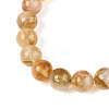 Natural Citrine Round Beaded Stretch Bracelets for Men Women G-N349-10A-3