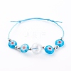 Adjustable Handmade Millefiori Glass Beaded Bracelets BJEW-JB06074-04-1