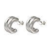 304 Stainless Steel C-Shaped Stud Earrings for Women EJEW-S237-09-1