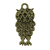 Tibetan Style Alloy Owl Pendant Rhinestone Settings TIBEP-23006-AB-FF-2