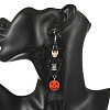Opaque Acrylic Beads with Synthetic Turquoise Dangle Earrings EJEW-JE07517-2