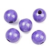 Spray Painted Wood European Beads WOOD-G029-08C-1